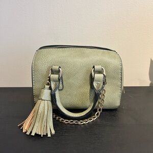 Sage Green Small Handbag with Tassel